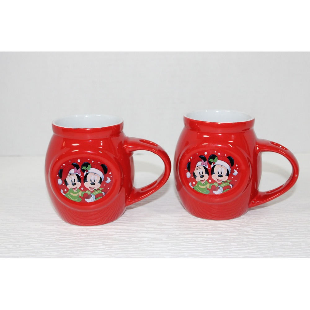 Disney Mickey Minnie Mouse Christmas Mugs Set of 2 Ceramic 2018 S0184